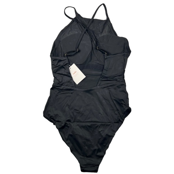 Andie Swim The Asbury High Neck One Piece Swimsuit in Black Size Large - Picture 4 of 8